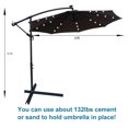 thumbnail image 5 of 10Ft Outdoor Patio Umbrella,Solar Powered LED Lighted Sun Shade,Market Waterproof 8 Ribs Umbrella with Crank and Cross Base for Garden Deck Backyard Pool Shade Outside Deck Swimming Pool,Chocolate, 5 of 7