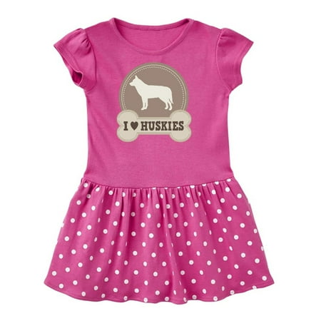 

Inktastic Husky Dog Gift I Love Huskies Gift Toddler Girl Dress