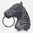 thumbnail image 2 of Hastings, C.H. 20x20 Gold Ornate Wood Framed with Double Matting Museum Art Print Titled - Horse Head Hitching Post 1936, 2 of 4