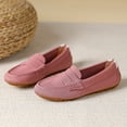 thumbnail image 3 of Canvas Loafers for Women Wide Width Comfortable Slip on Work Flats Lightweight Dressy Casual Walking Shoes Pink Size 9.5, 3 of 3