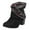 Black, variant on asdoklhq Womens Waterproof Work Boots,European and American Style Large Size Thick High Heel Mid Tube Women's Boots