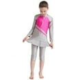 thumbnail image 5 of lnmuld Kids Swimsuits Full Coverage Long Sleeve Swim Dress with Skirt for Girls Sun Swimwear Size:2-3 Years, 5 of 8