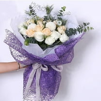 SeekLGT Floral Mesh Bouquet Wrapping Paper 23x26 Inch Net Lace Flower Wrap for Valentine Wedding Florist Supplies Rose Packaging Gift