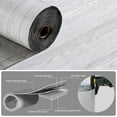 thumbnail image 5 of 3D Peel and Stick Floor Tile Vinyl Roll Wood Plank Sticker 23"x393"/64 Sq.Ft, for Home Apartment Room Self Adhesive Easy DIY Removable Waterproof Thicken Floor Covering Gray Wood, 5 of 13