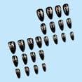 thumbnail image 4 of 24Pieces Middle Length Almond Shape False Nails with Black Cats Designs for Women Personalizing Nails Art, 4 of 8