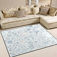 thumbnail image 2 of Blue Floral Pattern 63''x48'' Plush Memory Foam Bath Mat, Soft, Absorbent, Non Slip, Durable, 2 of 7