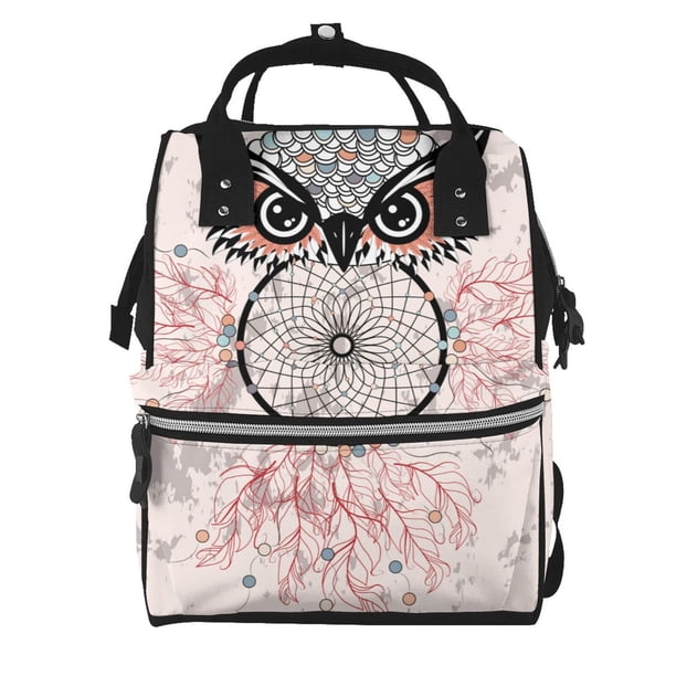 Disketp Dreamcatcher With Owl Mochila de Pañales de Gran Capacidad con Múltiples Bolsillos, Mochila de Viaje Multifuncional para Bebé, Unisex, Moderna y Resistente