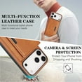 thumbnail image 3 of 2 In 1 Function Wallet Case for iPhone 17 Pro Compatible with MagSafe for Men Women, Detachable Magnetic Wallet Phone Case with Card Slots Holder, Support Magnetic Car Mount - Brown, 3 of 7