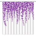 thumbnail image 2 of Green Leaves Shower Curtain Spring Watercolor Plant Floral Round Green Leaf Botanical Fabric Bathroom Curtains Decor Set with Hook(36" WX72 H), 2 of 3