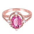 thumbnail image 2 of Mauli Jewels Rings for Women 1.87 Carat Pink Topaz and Diamond Ring 4-Prong 10K Rose Gold, 2 of 6