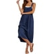 thumbnail image 4 of Trajes Cómodos para las Mujeres Lino de Ajuste Suelto Vestido de Playa con Correa de Espagueti de Línea a con Bolsillos para las Vacaciones, 4 of 8