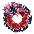 thumbnail image 2 of Pedty Independence Day Wreath for Memorial Day,Wreath for Front Door,Front Door Holiday Celebration Farmhouse Wreath Four Welcome Sign Door Hanger,Independence Day Hanging Decoration, 2 of 9