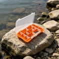 thumbnail image 2 of Orange Small Tackle Box 1 Pack, Adjustable Fishing Accessory and Lure Organizer with Removable Dividers, Compact Tackle Storage Tray 6.89 x 4.13 x 0.79 Inch for Fishing Gear, 2 of 8