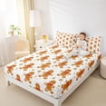thumbnail image 4 of Manfei Cute Gingerbread Man Twin Sheet Sets,Merry Christmas Twin Fitted Sheet,Gold Brown White Flat Sheet For Girtls Teens,Microfiber Bedroom Decor,3-Piece, 4 of 7