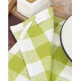 thumbnail image 6 of PurpleEssences Waffle Weave Check Plaid Kitchen Towels, 100% Cotton, 15x25, 4-Pack, Lemon Green/White, 6 of 6