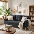 thumbnail image 6 of Lofka 70" Sofa and Couch with Side Storage Pocket and 4.7" Thick Cushions for Living Room, Black Modern Home Furniture, 6 of 9