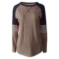 thumbnail image 6 of Olyvenn Patchwork Print T-Shirt Blouse Women's Plus Size Loose Female Casual Outwear Fashion Women's Round-Neck Long Sleeve for 2022 Women Tops Coffee XL, 6 of 6