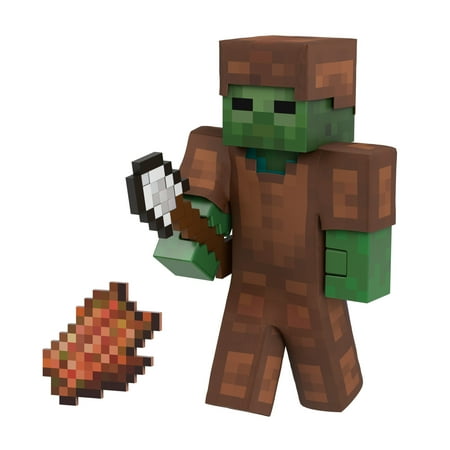 Minecraft Diamond Level Zombie Action Figure 4 Accessories 5.5-in Collector Scale