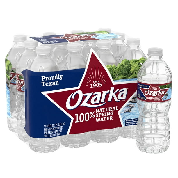 OZARKA Brand 100 Natural Spring Water, 16.9ounce plastic bottles (Pack of 12)