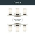 thumbnail image 2 of 45497NI Kichler Lighting Crosby - 3 Light Bath Vanity Approved for Damp Locations - with Contemporary inspirations - 23 inches wide-Brushed Nickel, 2 of 9