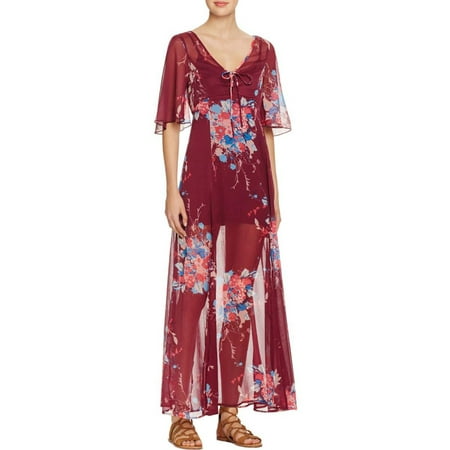 Gypsy Maxi - Band of Gypsies Womens Sheer Bell Sleeves Maxi Dress