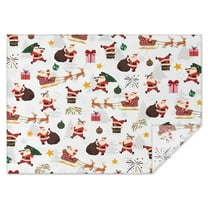 White Christmas Santa Pattern Rectangle Tablecloth 60"x84",Waterproof Polyester Rectangle Table Cloth, Wipeable Spillproof Polyester Tablecloth for Dining, Camping, Indoor and Outdoor