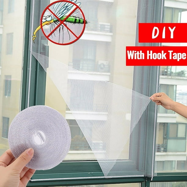 Fiudx Mosquitera de Interior, Diseño de Empalme Diy, Fácil de Instalar y Limpiar, Ideal para Ventanas y Puertas, Marco Autoadhesivo, Protección para El Hogar, Tamaño 150 X 130 Cm.