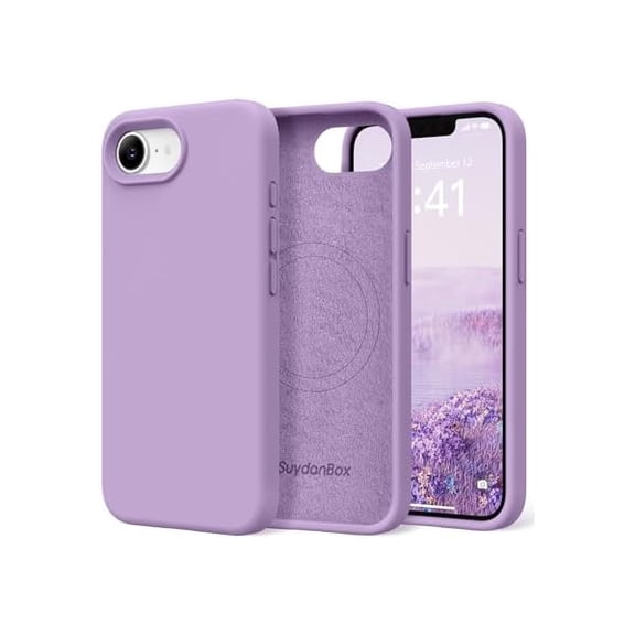 Eryueer Magnetic for iPhone 17e/iPhone 16e Case Compatible with MagSafe, [Soft Anti-Scratch Microfiber Lining] Slim Silicone Shockproof Protective Phone Case for iPhone 17e/16e 6.1" Light Purple
