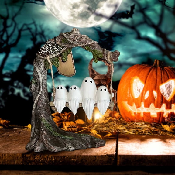 XMMSWDLA Halloween Swing Ghost Decoration-Cute Swinging Ghost Figurine for Halloween Indoor Decorations