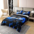 thumbnail image 3 of Sports Car Cotton Duvet Cover Sets(NO Comforter),Blue Race Car Comforter Cover Adults Bedroom Decor, Extreme Sports Theme Bedding Set,Geometry Art Quilt Cover,Full, 3 of 6