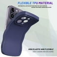 thumbnail image 4 of Case for iPhone 14 Pro Max Case,Wave Curly Frame Design,Soft Flexible TPU,Cute Wavy Solid Color Aesthetic Flashion Phone Case Shockproof Protective Case Cover 6.7" - Dark Purple, 4 of 14