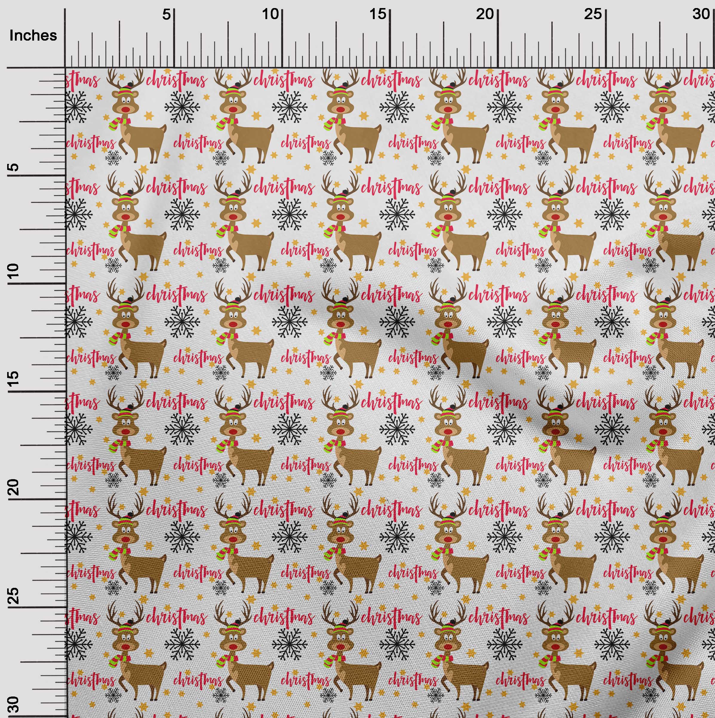 oneOone Cotton Jersey White Fabric Merry Christmas Quilting Supplies Print Sewing Fabric By The Yard 58 Inch Wide