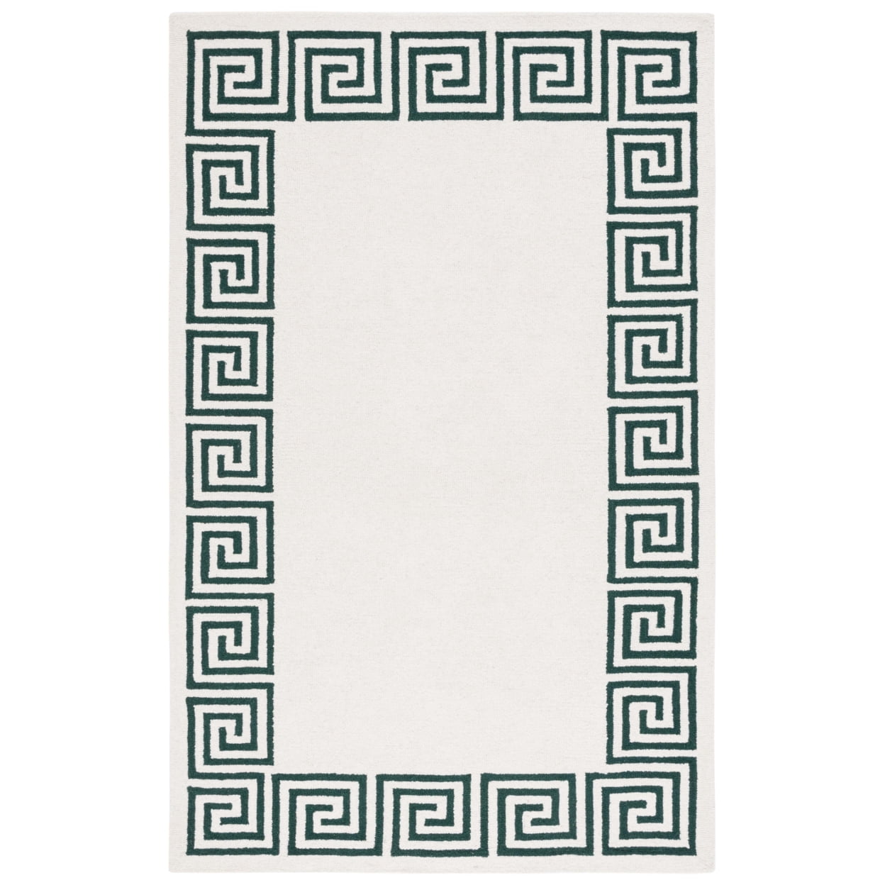 SAFAVIEH Metro Ivonette Bordered Area Rug, Ivory/Green, 6' x 6' Round