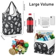 thumbnail image 3 of 5 Pack Foldable Shopping Bag,Ghost Boo Halloween Pattern Reusable Grocery Bags with Pockets,Large Reusable Tote Bags with Handles Waterproof & Lightweight, 3 of 6