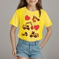 thumbnail image 2 of Akiihool Valentine Outfit for Girls Valentines Shirts for Kids Girls Tops Summer Short Sleeve Love Heart Print Shirt Preppy Blouses Spring Shirts(Yellow,13-14 Years), 2 of 4