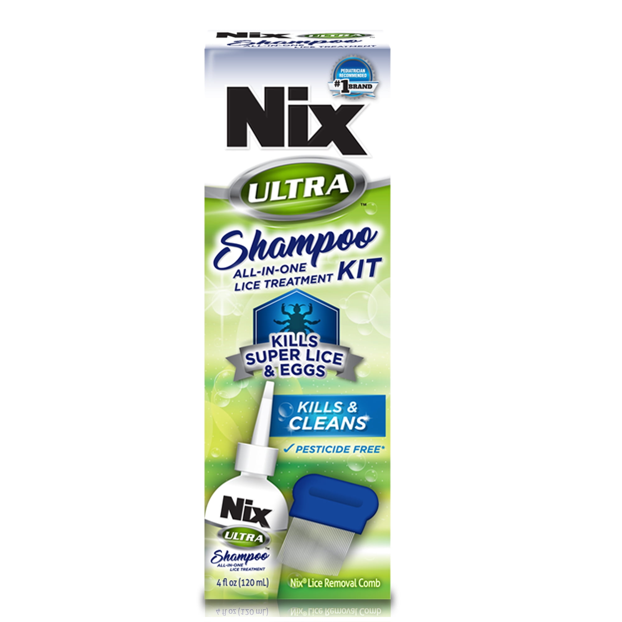 Nix Ultra All-in-1 Super Lice Shampoo, 4 fl oz and Lice & Egg Removal .