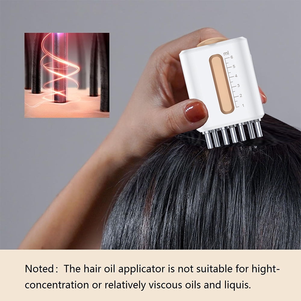 Electric Scalp Massager for Hair Growth Vibration Red Light Therapy Micro-current Stimulation Scalp Hair Oil Applicator Brush