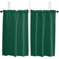 thumbnail image 2 of Green Rhombus Window Short Curtains 63 Inch Length, Rustic Modern Plaid Geometric Rod Pocket Kitchen Window Treatments Drapes for Bedroom, Cafe, Living Room, 2 Panels, 52 W x 63 L, 2 of 5