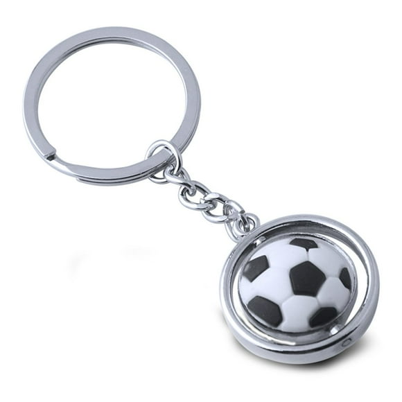 Soccer Ball Keychain - Metal Rotating 3D Sports Keychain, Football Key Ring, Birthday