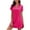 Hot Pink, variant on Lmnyox Women's T-shirt Dress Short Sleeve V Neck Mini Dress Summer Casual Vacation Short Sundress