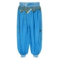 thumbnail image 4 of YONGHS Women's Belly Dance Arabic Performance Harem Pants Chiffon Shiny Beads Tassel Trousers Sky Blue One Size, 4 of 7