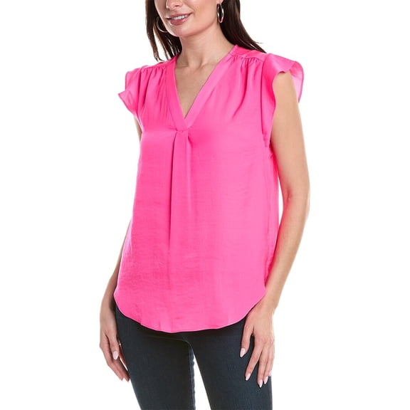 Vince Camuto womens  Ruffle Sleeve Blouse, XS, Pink