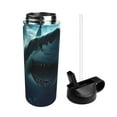 thumbnail image 2 of Yiaed Undersea Shark Print Water Bottle with Straw Lid, Stainless Steel Double Wall Insulated Water Bottle | Leak-Proof and Spill-Proof Water Bottle, 2 of 8