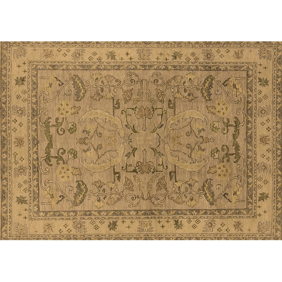 Ahgly Company Indoor Rectangle Oriental Brown Industrial Area Rugs, 7' x 10'