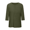 thumbnail image 4 of Lixiuxyad 17/5000 Women's Fashion Casual Solid Color Round Neck Point Sleeve Top T Shirt Womens Summer T Shirts,Green L, 4 of 4