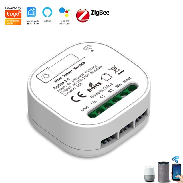 Interruptor inteligente Irfora Zigbee3.0 Módulo de interruptor de luz inteligente APLICACIÓN Control remoto / Programación de tiempo / Uso compartido en grupo / Control de voz Funciona con Amazon Alex Irfora Interruptor inteligente