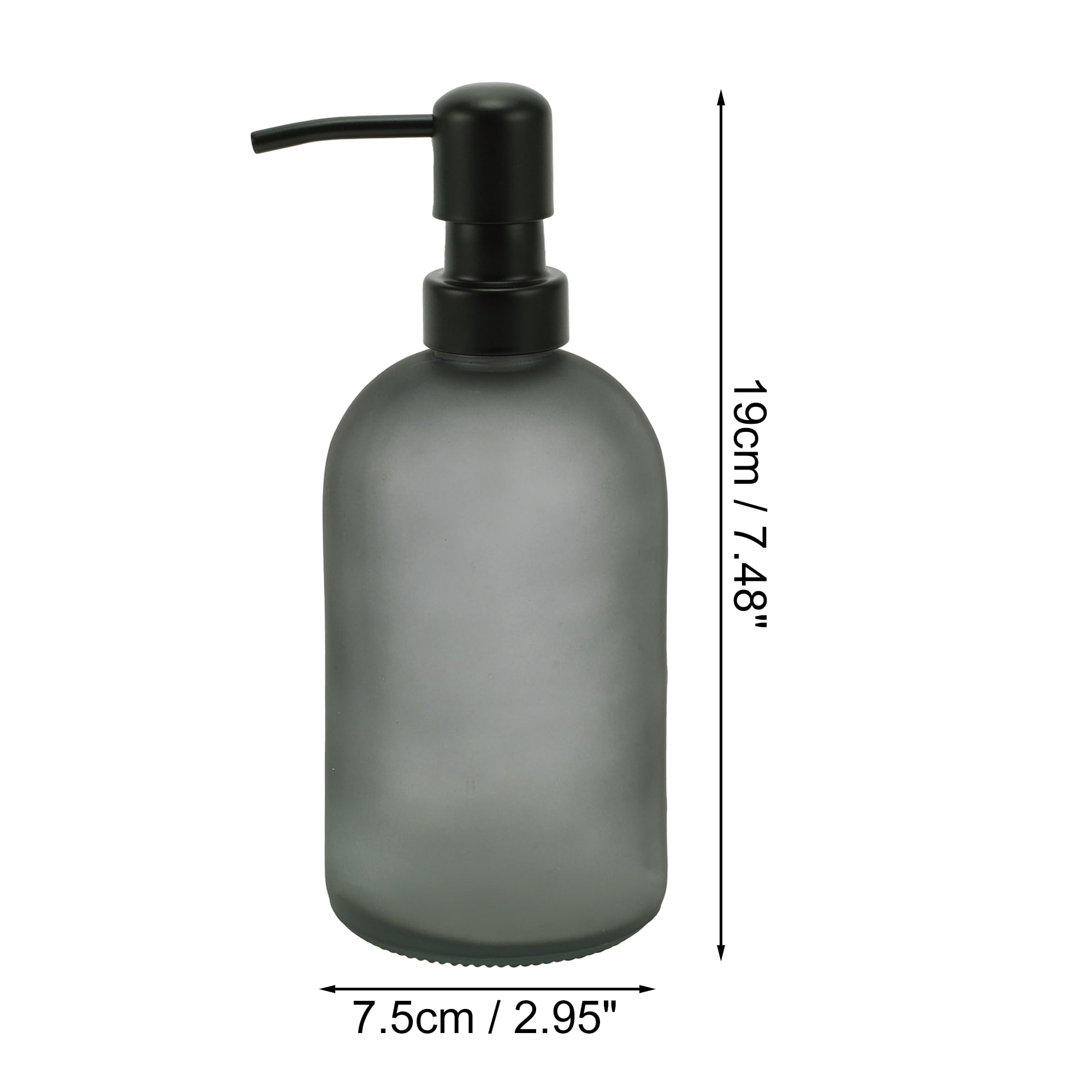 Unique Bargains 1 Pc Simple Cylindrical Soap Pump Dispenser for Bathroom Hotel 400ml Gray Black