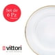 thumbnail image 2 of Juego de 6 bajo platos VITTORI Base Venecia Redondo de Vidrio Color Blanco con Filo Dorado, 2 of 5