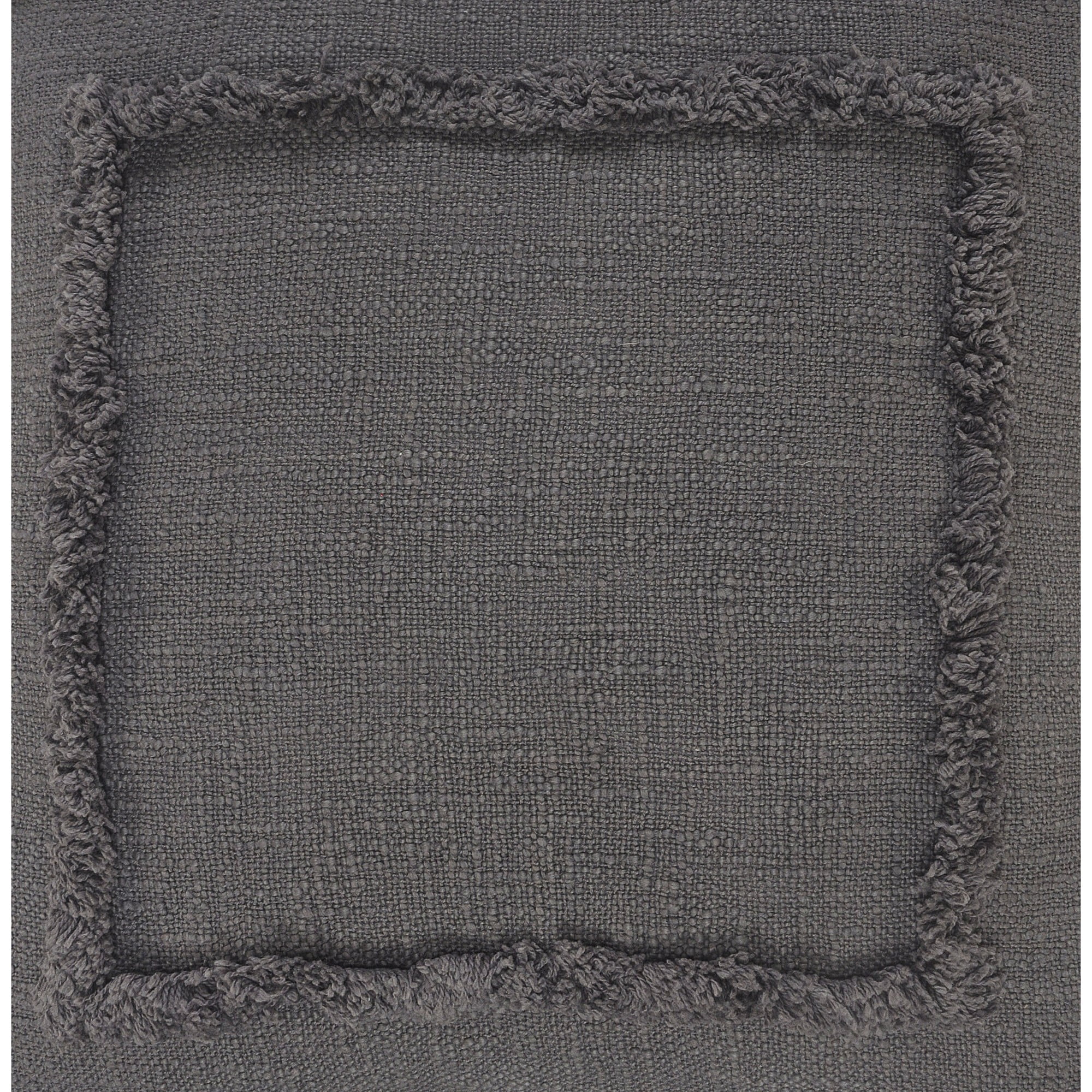 Laddha Home Designs Geometric Bordered Loomed Rectangular Cotton Lumbar Pillow Cover - 24" - Gray