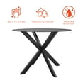 thumbnail image 4 of CosmoLiving by Cosmopolitan, Circi Collection, Dining Table with Glass Top, Black and Charcoal, 4 of 8